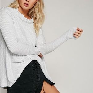 Free People Lover Rib Split-back Pullover (L)